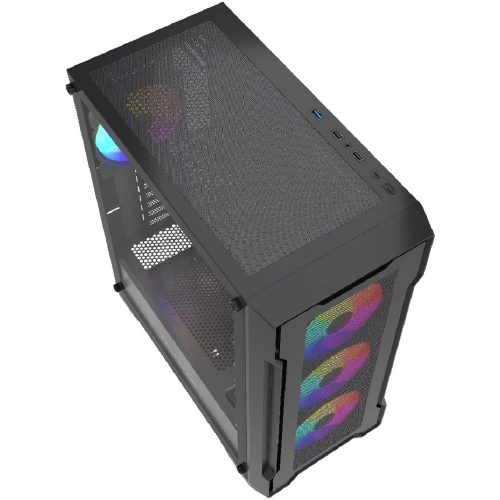 Powercase Mistral X4B, Tempered Glass, 4x 120mm FRGB Fans, чёрный, ATX (CMXB-L4) фото 2