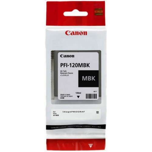 Картридж CANON PFI-120MBK, матовый черный, 130 мл., для imagePROGRAF TM-200, TM-205, TM-300, TM-305 (2884C001)