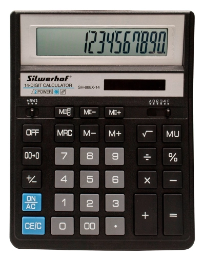 Калькулятор настольный Silwerhof SH-888X-14 черный 14-разр. (1789284) (1789284#MLN)