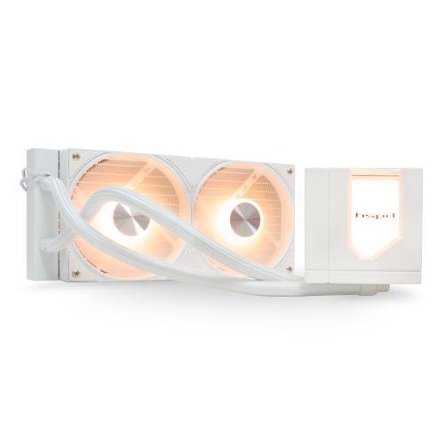 Водяное охлаждение для процессора/ Water Cooling System HSPD W1240 ARGB WHITE (280, 240mm, White, ARGB/ Fans: 2x120mm, 71CFM, 27dBA, 1800RPM/ Pump height 62mm, 30dBA, 2500RPM, Rad thickness 27mm/ S: 1 (W1240-WHAA)