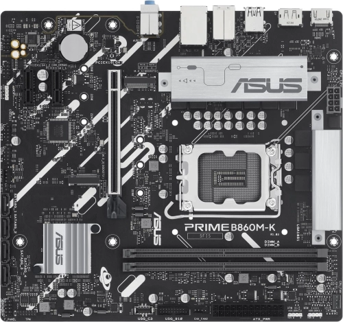 Материнская плата ASUS PRIME B860M-K, LGA1851, B860, 2*DDR5, 4*SATA, 2*M.2, 3*USB 3.2, 3*USB 2.0, 1*PCIx16, 2*PCIx1, DP+HDMI, mATX; 90MB1JT0-M0EAY0
