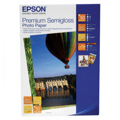 Бумага Epson Premium Semigloss Photo Paper 10x15 см/ 251 г/м²/ 50 л. для струйной печати (C13S041765)