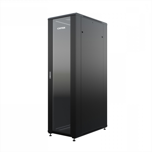 Шкаф напольный универсальный серверный ONTEK TC 22U 600х1000мм, 4 профиля 19, двери стекло и сплошная металл, боковые стенки съемные (TC22U61GSRSWAS-9005)