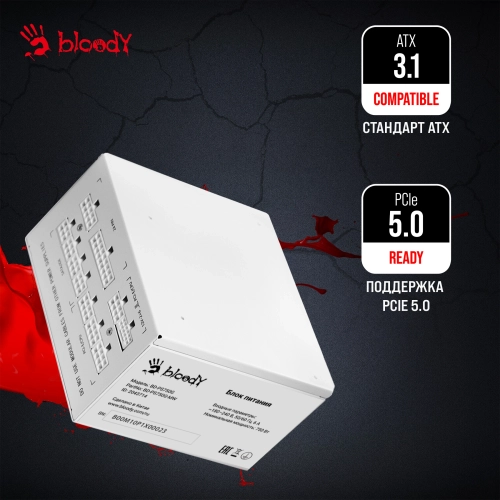 Блок питания Bloody ATX 750W BD-PS750G 80+ gold (20+4pin) APFC 120mm fan 6xSATA Cab Manag RTL (BD-PS750G-MW) фото 17
