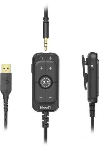 Наушники с микрофоном A4Tech Bloody M590i синий/белый 1м мониторные USB оголовье (M590I SPORTS NAVY) фото 6