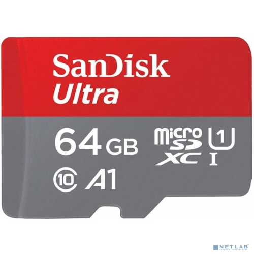 Карта Памяти SanDisk 64GB Ultra® microSDXC 120MB/s A1 Class 10 UHS-I (SDSQUA4-064G-GN6MN)