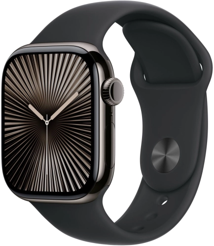 Смарт-часы Apple Watch Series 10 A2997 42мм OLED корп.черный Sport Band рем.черный разм.брасл.:130-180мм (MWWE3ZP/A)
