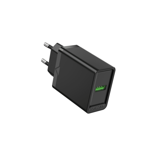 Сетевое зарядное устройство Vention на 1 порт USB A QC 3.0 2.4A Черный (FABB0-EU)