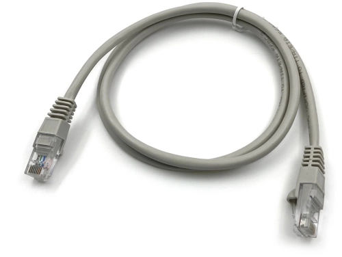 Патч-корд KingPrice KP-PC-c5e-1m-g 1Гбит/ с UTP 4 пары cat.5E CCA molded 1м серый RJ-45 (m)-RJ-45 (m)