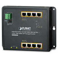 WGS-4215-8P2S индустриальный коммутатор/ IP30, IPv6/ IPv4, 8-Port 1000T 802.3at PoE + 2-Port 100/ 1000X SFP Wall-mount Managed Ethernet Switch (-40 to 75 C, dual power input on 48-56VDC terminal block a