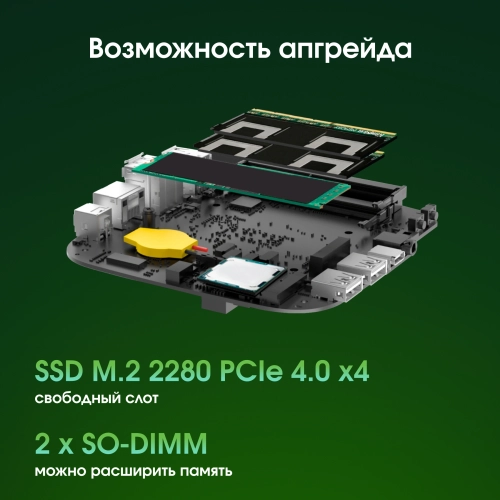 Компьютер Digma Pro Minimax X5 Ryzen 7 7840HS (3.8) 16Gb SSD512Gb 780M Windows 11 Pro GbitEth WiFi BT 100W серебристый (DPR7-ADXW01) фото 15