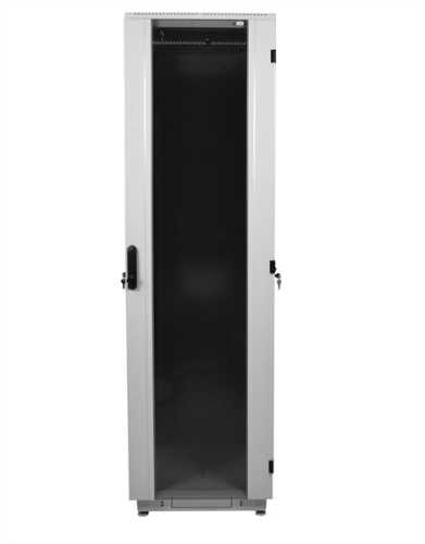Шкаф телекоммуникационный напольный 42U (800x800) дверь стекло, цвет черный (ШТК-М-42.8.8-1ААА-9005)