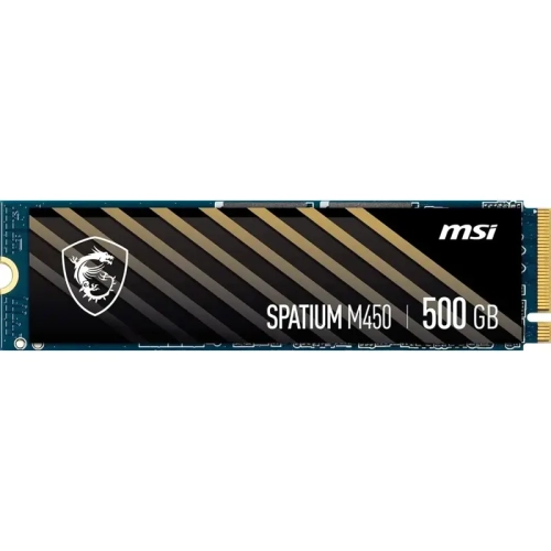 MSI SSD SPATIUM M450, 500GB, M.2(22x80mm), NVMe, PCIe 4.0 x4, 3D TLC, R/W 3600/2300, IOPs 300 000/550 000, TBW 300, DWPD 0.33 (5 лет) (S78-440K220-P83)