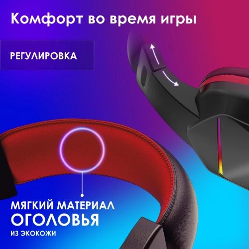 Наушники с микрофоном Оклик HS-L335G черный 2.2м мониторные USB оголовье (1972582) фото 24