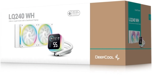 Система водяного охлаждения Deepcool LQ240 Wh ARGB Soc-AM5/AM4/1200/1700/1851 белый 4-pin 32dB Al LCD 300W 1530gr Ret (R-LQ240-WHDSMC-G-1) фото 6