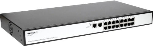 Коммутатор/ Unmanaged Switch 16x100Base-TX PoE, 2x1000Base-T, PoE Budget 190W, Long-range PoE up to 250m, 19 w/brackets (OS1218P/190W/A1A)