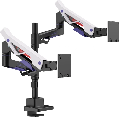 Кронштейн для мониторов Ultramounts UM742BW черный/белый 24-57 макс.27кг крепление к столешнице поворот и наклон