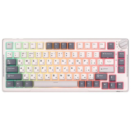 Клавиатура Royal Kludge RK-H81 White Night USB/ 2.4 GHz/ Bluetоoth, RGB, Hot Swap, Sky cyan switch (RK-H81 WHITE NIGHT SKY CYAN SWITCH)
