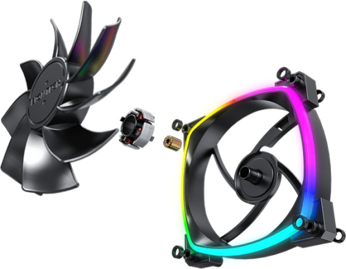 Вентилятор для корпуса Montech RX120 Reverse ARGB 120х120x25 черный 4-pin 27дБ (RX120 PWM BLACK) Ret фото 7