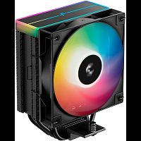 Кулер для процессора DEEPCOOL AG400 BK ARGB V2 LGA1851/1700/1200/115X/AM5/AM4 (18шт/кор, TDP 220W, PWM, ARGB Fan 120mm, 4 тепл. трубки, черный) RET