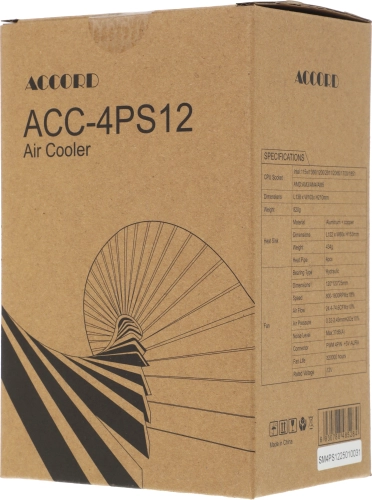 Устройство охлаждения(кулер) Accord ACC-4PS12 ARGB Soc-AM5/AM4/1200/1700/1851 черный 4-pin 37dB Al+Cu 180W 610gr brown box фото 8