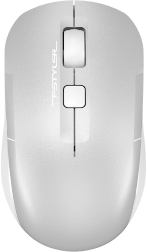 Мышь A4Tech Fstyler FB26CS Air2 серебристый/ белый оптическая (2000dpi) silent беспроводная BT/ Radio USB для ноутбука (4but) (FB26CS AIR2 ICY WHITE)