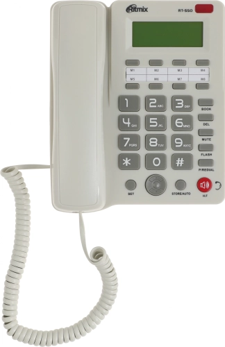 Телефон проводной Ritmix RT-550 белый/ серый (80002154)