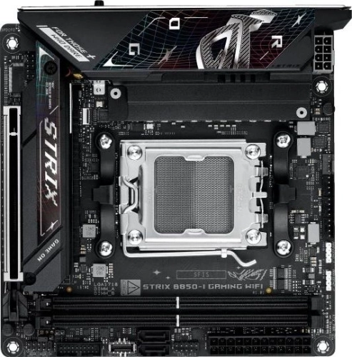 Материнская плата ASUS ROG STRIX B850-I GAMING WIFI, AM5, B650, 2*DDR5, 2*SATA, 2*M.2, 4*USB 3.2, 2*USB 2.0, Type-C, 2*PCIx16, HDMI, mITX; 90MB1K30-M0EAY0