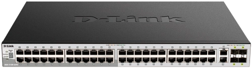 Коммутатор/ DGS-3130-54PS Managed L3 Stackable Switch 48x1000Base-T PoE, 2x10GBase-T, 4x10GBase-X SFP+, PoE Budget 370W (740W with DPS-700), Surge 6KV, CLI, 1000Base-T Management, RJ45 Console, USB, RPS, Dying Gasp (DGS-3130-54PS/B2A)