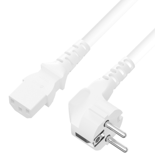 4ПХ Кабель питания белый 3.0m, евровилка угловая Schuko - С13, 3*0,75mm, 4PH-R90444