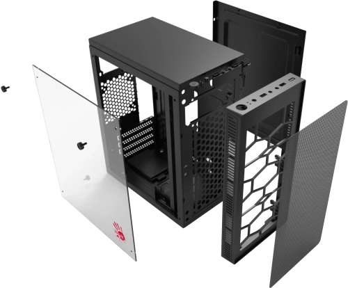 Корпус Bloody BD-CC101F черный без БП mATX 1x80mm 1x92mm 2xUSB2.0 1xUSB3.0 audio (BD-CC101F-BK) фото 8