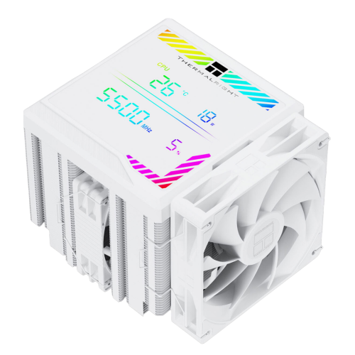 Кулер для процессора/ CPU Cooler Thermalright Peerless Assassin 140 Digital White (4-pin PWM, 165mm, Ni/ Cu, 6x6mm, 1x120mm + 1x140mm, 82.CFM, 29.6dBA, 1850RPM, S: 1200, 1700, 1851, 115X, 2011, 2066, A (PA140-DG-WH)