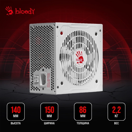 Блок питания Bloody ATX 750W BD-PS750G 80+ gold (20+4pin) APFC 120mm fan 6xSATA Cab Manag RTL (BD-PS750G-MW) фото 22