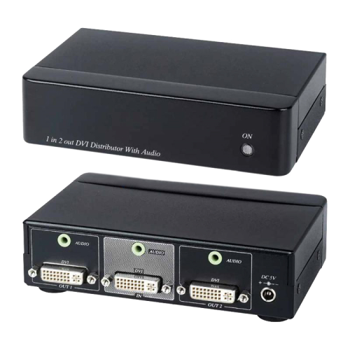Усилитель/ SC&T DD02A Усилитель-разветвитель (1 вход / 2 выхода) DVI- и стерео аудиосигнала.