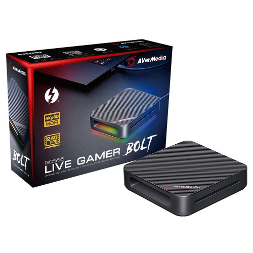 Устройство видеозахвата внешнее AVER Media Live Gamer BOLT, 2160p60, HDMI 2.0 (Pass-Through), Thunderbolt 3, (GC555), (679729), RTL (LIVE GAMER BOLT GC555)