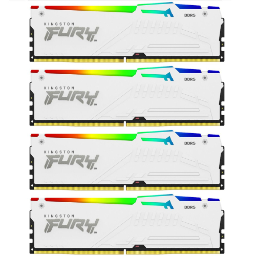 Модуль памяти Kingston 128GB DDR5 5200MHz DIMM FURY Beast White RGB (4х32gb), CL40 (KF552C40BWAK4-128)