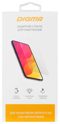 Защитное стекло для экрана Digma 2.5D для Xiaomi Redmi 9/ 9T/ Poco M3 2.5D 1шт. (DGG2XPM3AA)