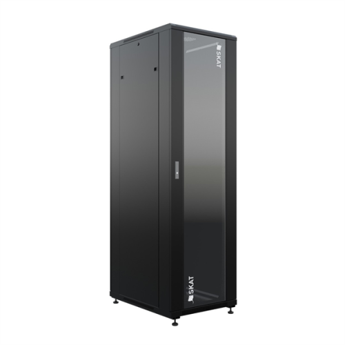 Телекоммуникационный шкаф (4409) Бастион SKAT TB-42R680GF-B Телекоммуникационный шкаф 42U/600x800мм/Пд-стекло/Зд-металл/RAL9005/99кг/1.5 л.г