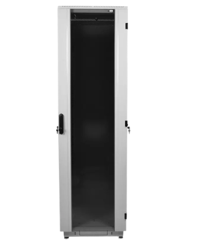Шкаф телекоммуникационный напольный 33U (600x1000) дверь стекло, цвет чёрный (ШТК-М-33.6.10-1ААА-9005)