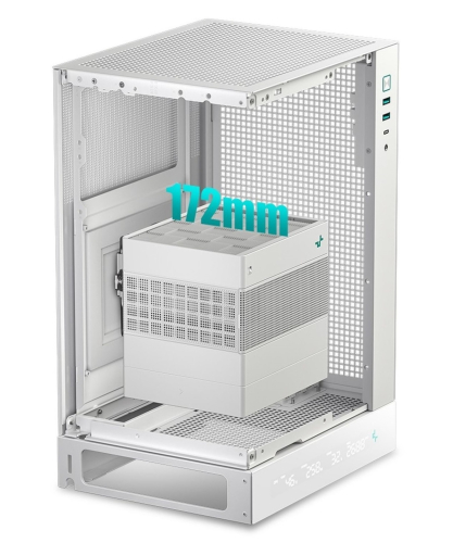 Корпус Deepcool CH170 DIGITAL WH без БП, белый, MINI-ITX фото 3