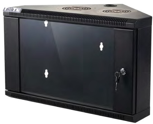 Шкаф настенный угловой, 9U 600x600, стеклянная дверь, черный, I -CBWTG-9U-6x6-BK (TWT-CBWTG-9U-6X6-BK)