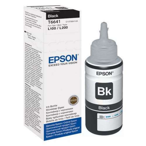 Картридж струйный Epson T6641, черный, 4000 страниц, для Epson L100 (C13T66414A)