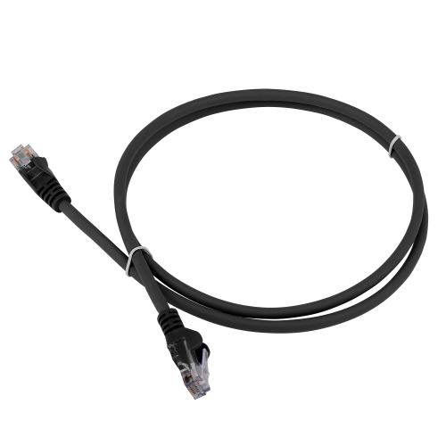 Патч-корд RJ45 - RJ45, 4 пары, UTP, категория 5е, 15 м, черный, LSZH, LANMASTER LAN-PC45/U5E-15-BK