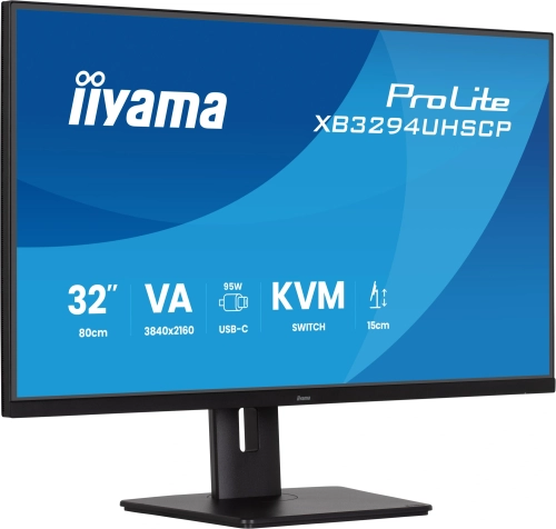 Монитор Iiyama 32 ProLite XB3294UHSCP-B1 черный VA LED 2ms 21:9 HDMI M/M матовая HAS 400cd 178гр/178гр 3440x2160 75Hz DP 4K USB 9.7кг фото 3