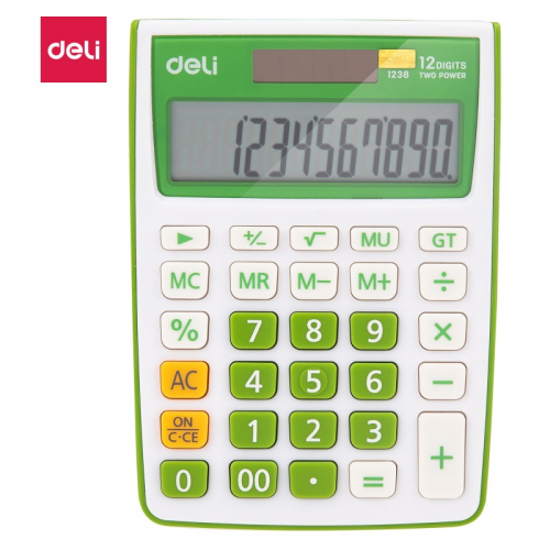 Калькулятор настольный Deli E1238/ GRN зеленый 12-разр. (E1238/GRN)