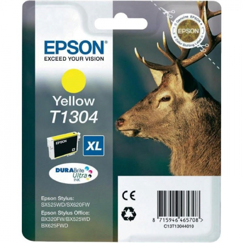 Картридж EPSON T1304, желтый, экстраповышенной емкости, 10.1 мл., для SX525/SX620/BX320/BX625 (C13T13044010)