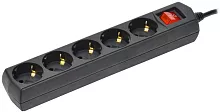 Сетевой удлинитель IEK У05В 5м (5 розеток) черный (пакет ПЭ) (WYP10-10-05-05-ZK-K02-G)