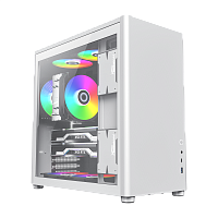 Компьютерный корпус mATX/ Gamemax Spark Full White mATX case, white, PSU, w/ 1xUSB3.0+1xType-C, 1xCombo Audio