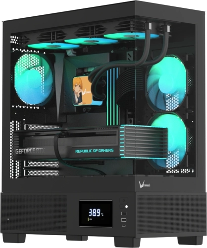 Корпус Formula Crystal E1 черный без БП ATX 9x120mm 2xUSB3.0 audio bott PSU
