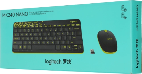 Клавиатура + мышь Logitech MK240 клав:черный/желтый мышь:черный/желтый USB беспроводная slim Multimedia (920-008198) фото 18